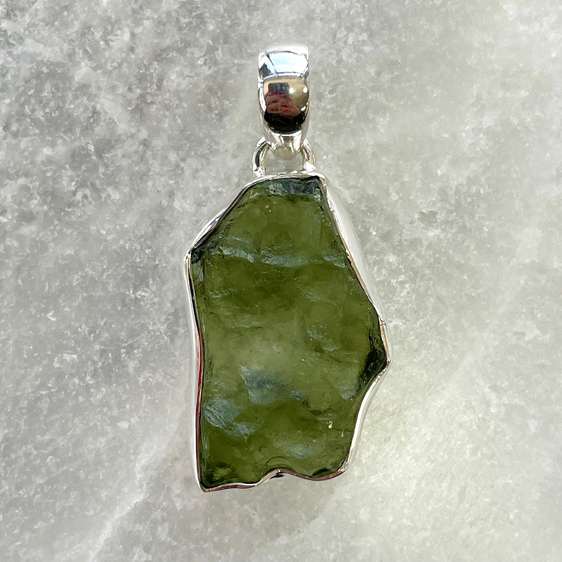 Moldavite - Silver Pendant Large - M39 Moldavite - Silver Pendant Large - M39